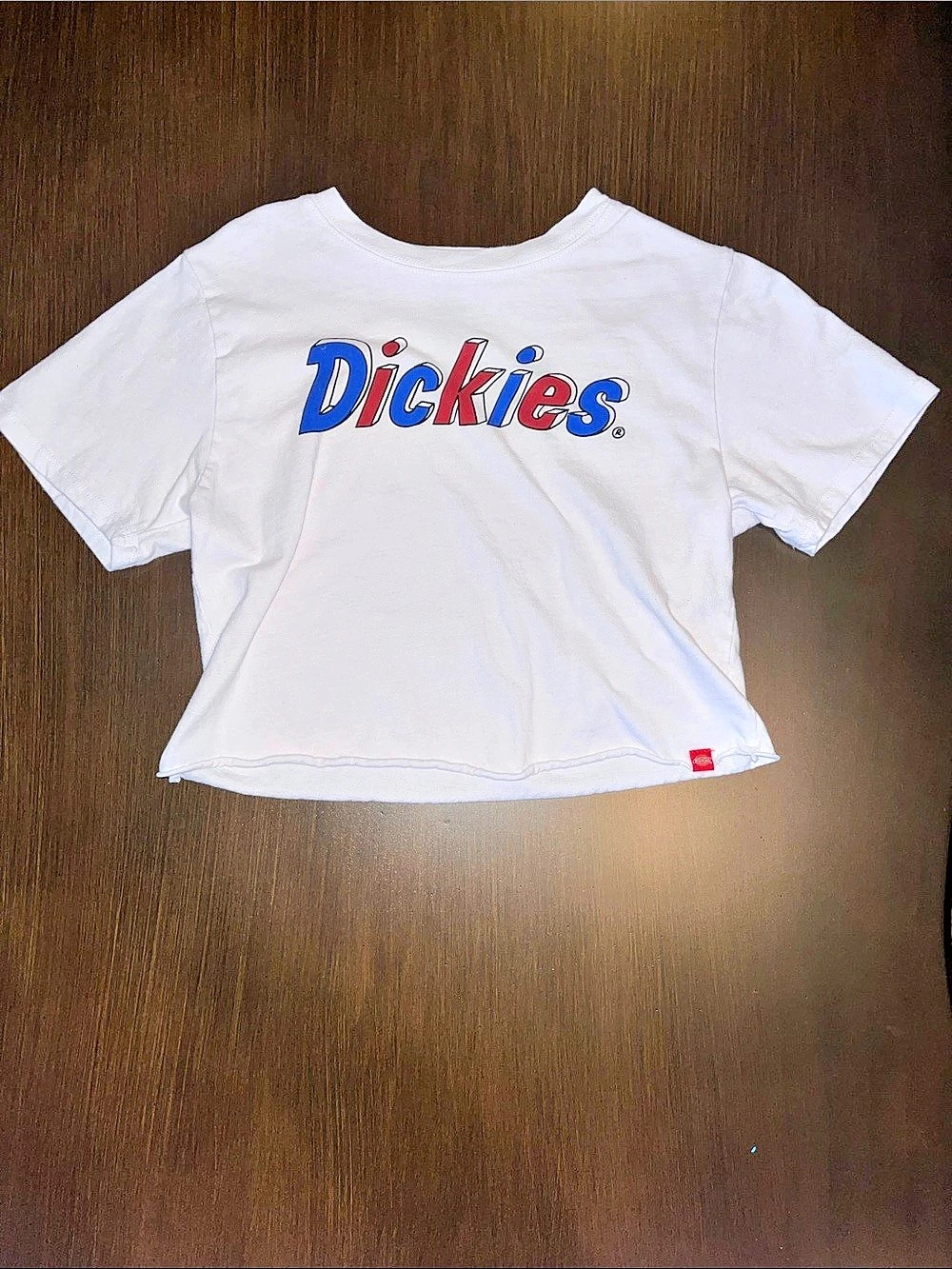 Dickies Logo Graphic Crop Top White Size Small